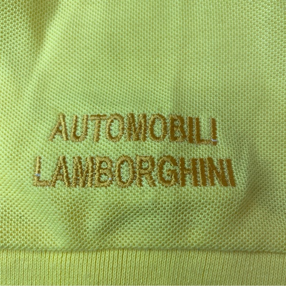 Automobili Lamborghini Polo Shirt Mens Large Giallo Horus Front and Back Logo - Picture 5 of 7